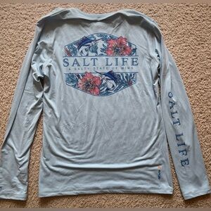 Salt Life Women’s Blue Long Sleeve Shirt S Medium